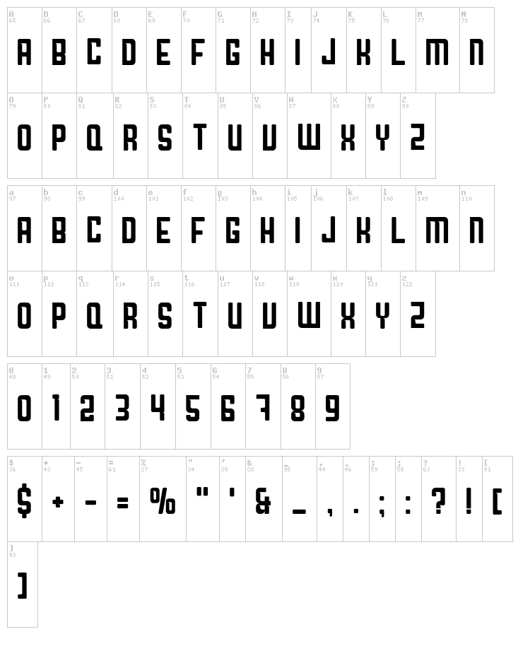 Downtown font map